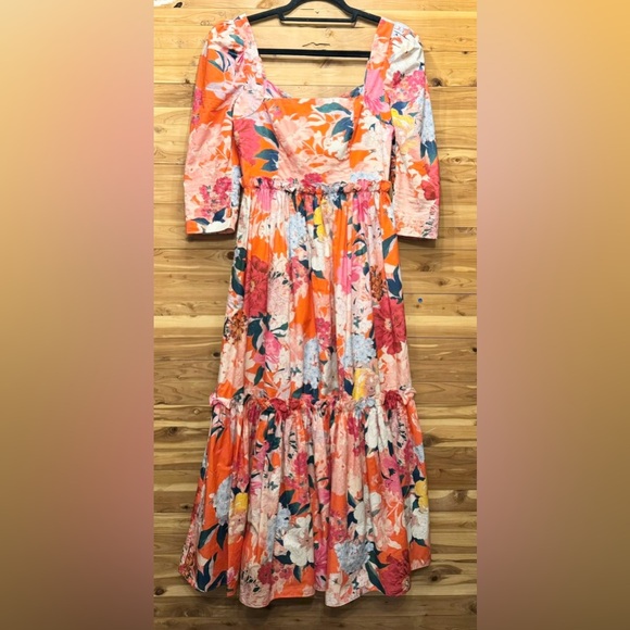 Cara Cara - Blue Hill Dress in Japanese Floral Red, 0 - Picture 9 of 13